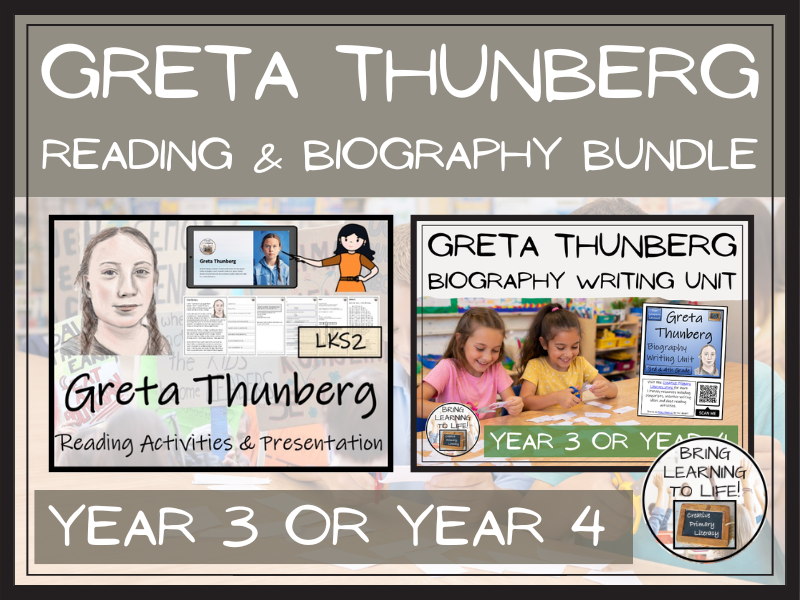 Greta Thunberg Reading Comprehension & Biography Bundle | LKS2
