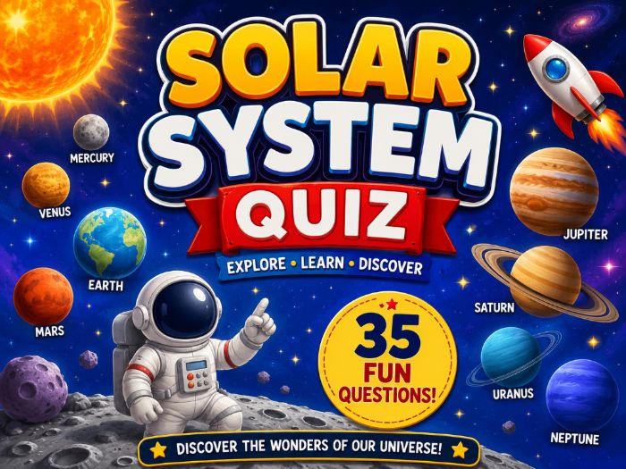 Solar System Quiz | 35 Questions | Space PowerPoint Quiz for Kids | Science Classroom Game