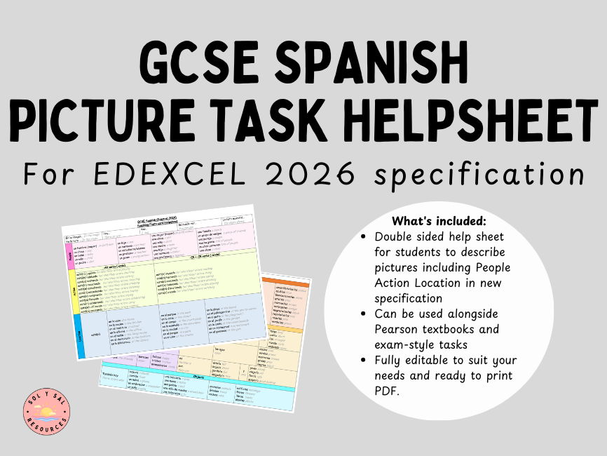 GCSE Spanish (Edexcel 2024) Picture Task Helpsheet