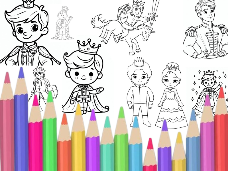 Prince Art & Craft Printable Pack and Cut, Color, and Glue Activity for Kids 11-Pages