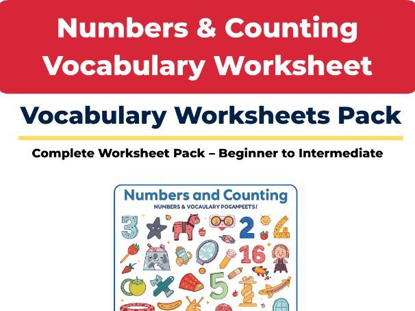 Numbers & Counting Vocabulary – ESL Worksheet