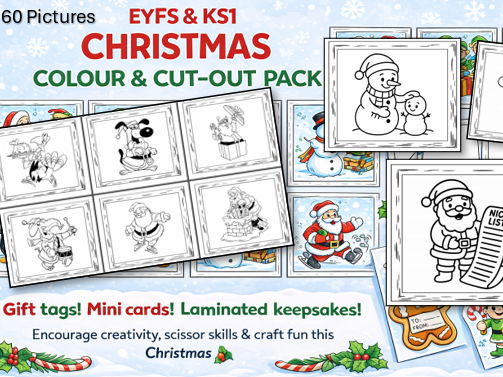 60 Christmas Framed Colouring Pictures