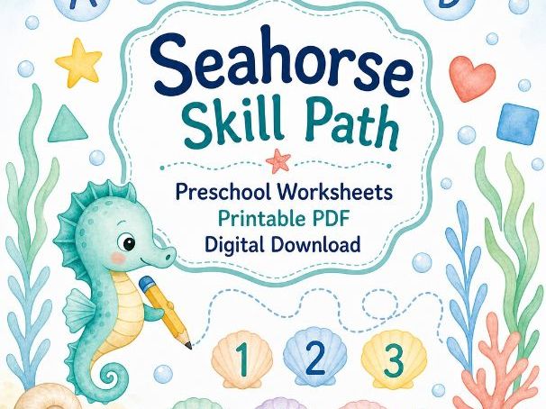 Seahorse Preschool Skills Worksheets