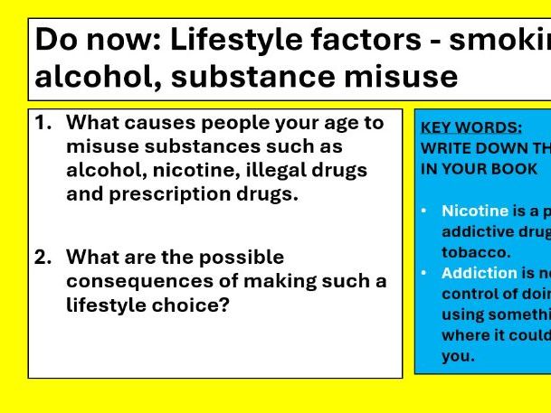 BTEC TECH AWARD Component 3 Health and Wellbeing Health & Social Care LESSON7