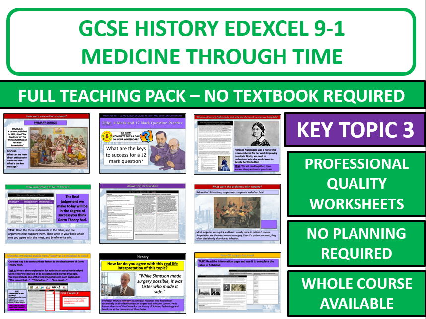 Edexcel GCSE History Medicine Through Time – Key Topic 3 Complete Unit (1700–1900)