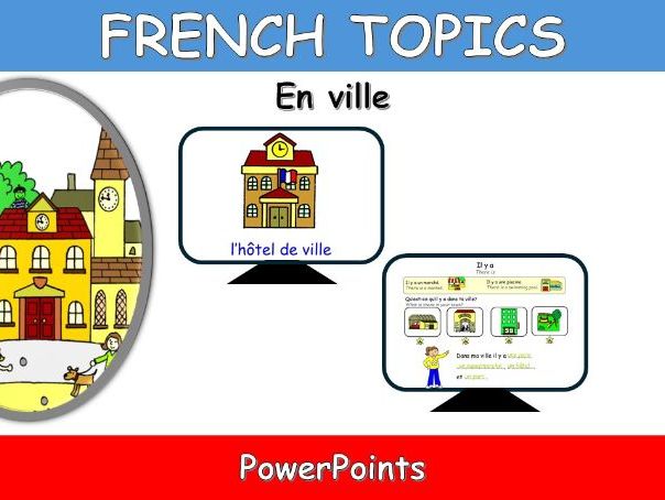 FRENCH TOPICS: EN VILLE-IN TOWN-POWERPOINTS