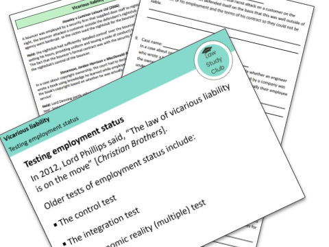 Vicarious liability: complete resource pack for OCR A-level law