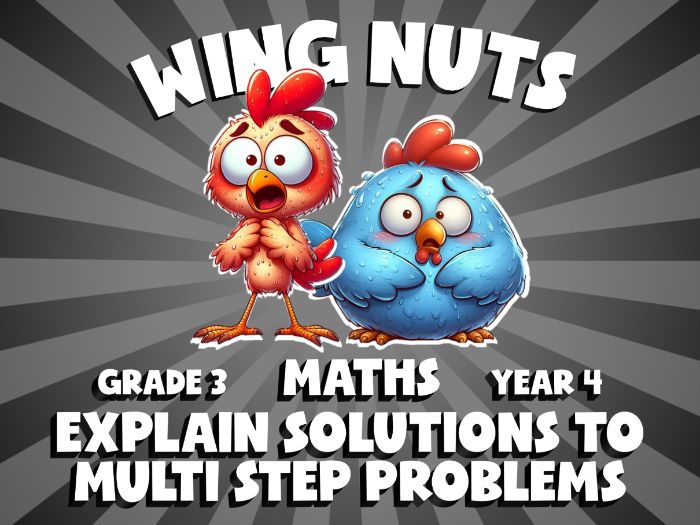 Explain Solutions to Multi Step Problems WING NUTS Maths Game | No-Prep Year 4 Review Activity
