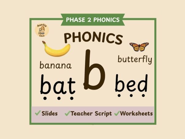Initial 'b' Sound Phonics - Phase 2 Complete  Lesson (EYFS)