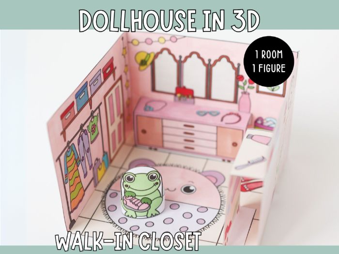 Dollhouse in 3D Craft - Walk-in Closet