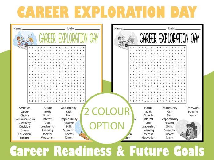 Career Exploration Day Word Search Puzzle | Career Readiness & Future Goals
