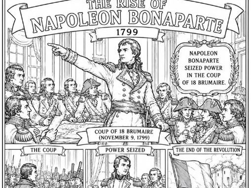 French Revolution Colouring Page The Rise of Napoleon Bonaparte (1799)