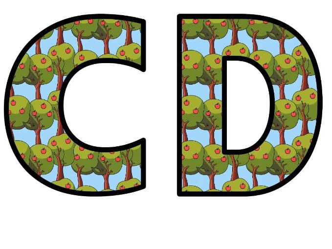Apple Trees Classroom Display | Lettering Set | Upper & Lowercase, 0-9 and Signs