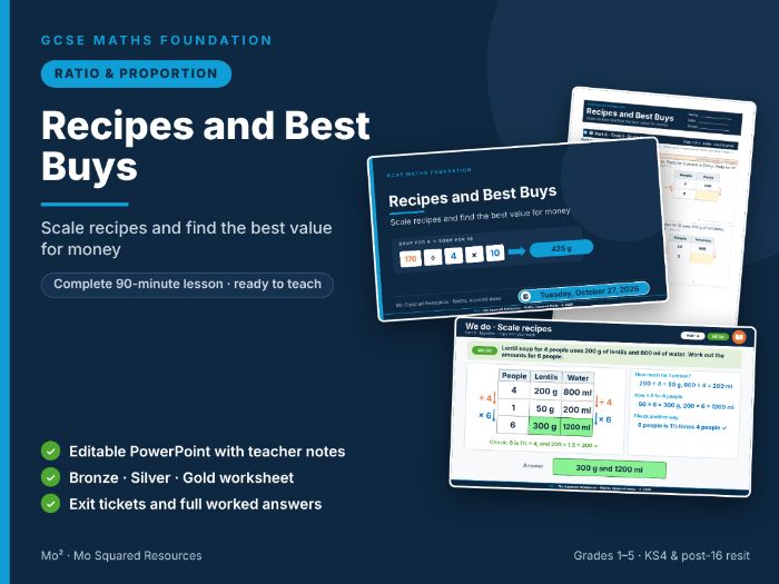 Recipes and Best Buys – GCSE Maths Foundation Lesson