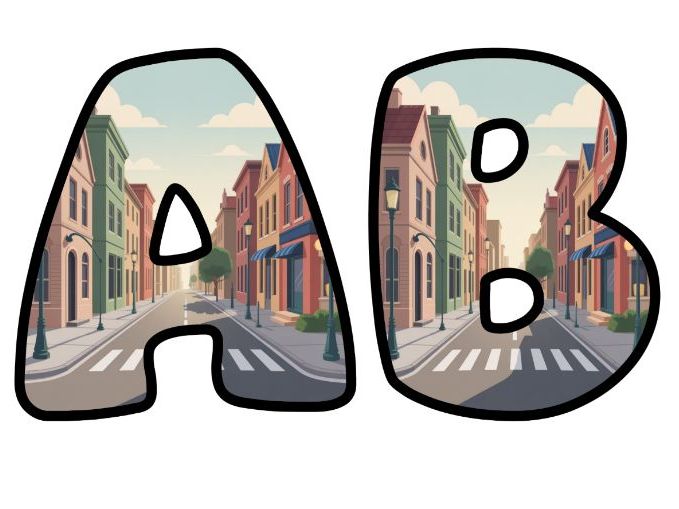 Soft Retro Warm City Town Themed Lettering Set | Classroom Display | Upper & Lowercase, 0-9