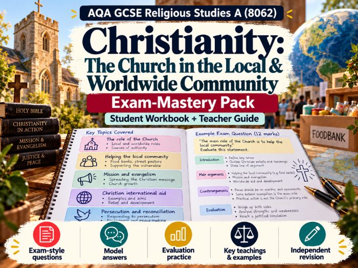 AQA GCSE RS Christianity | The Church: Local & Worldwide Community Exam-Mastery Pack