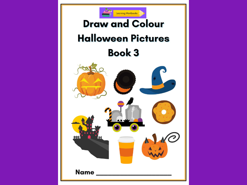 Draw and Colour Halloween Pictures Book 3