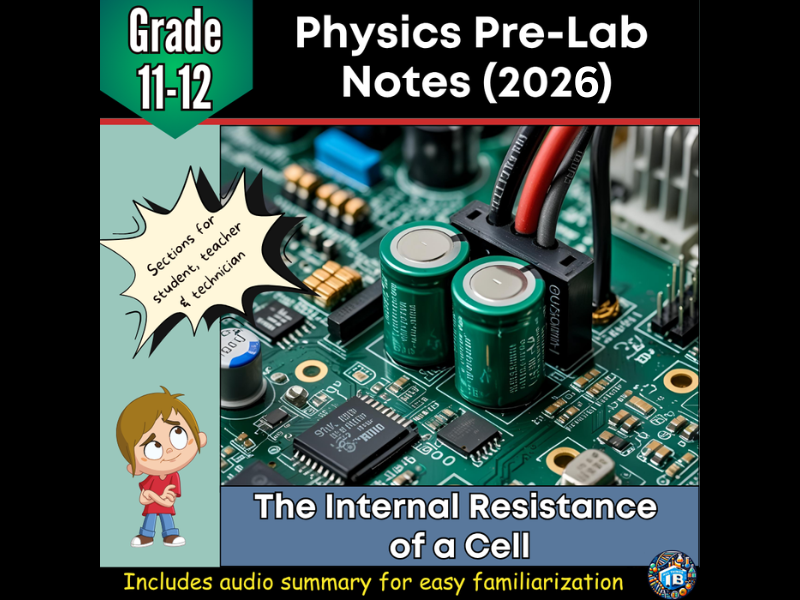 IB DP Physics Determining Internal Resistance of a Cell Pre-Lab Notes 2026