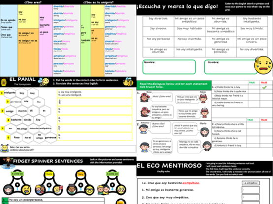 La personalidad - Personality (¿Cómo eres? - ¿Cómo es?)