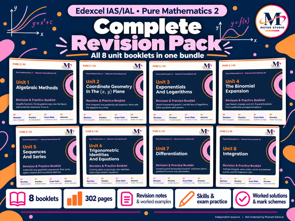 Edexcel IAS/IAL Pure Maths 2 | Revision Booklet Bundle