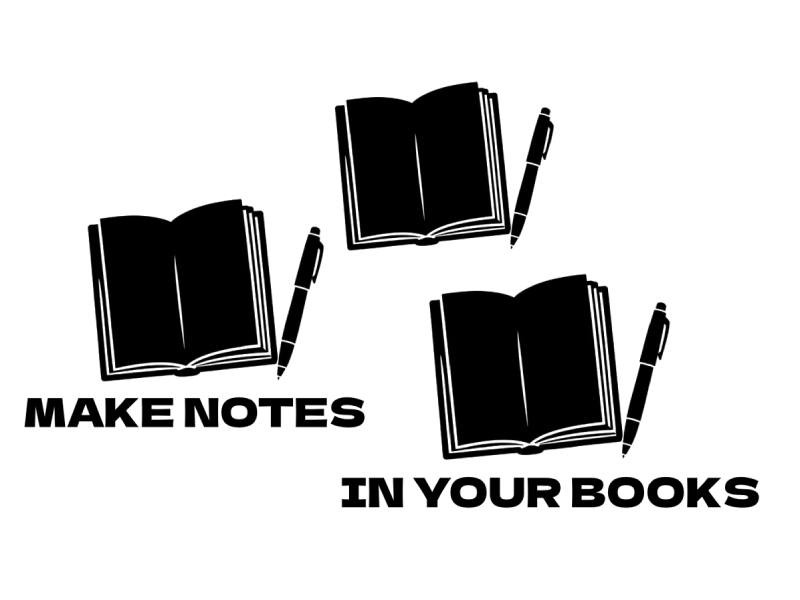 In your books / Make notes logo x3