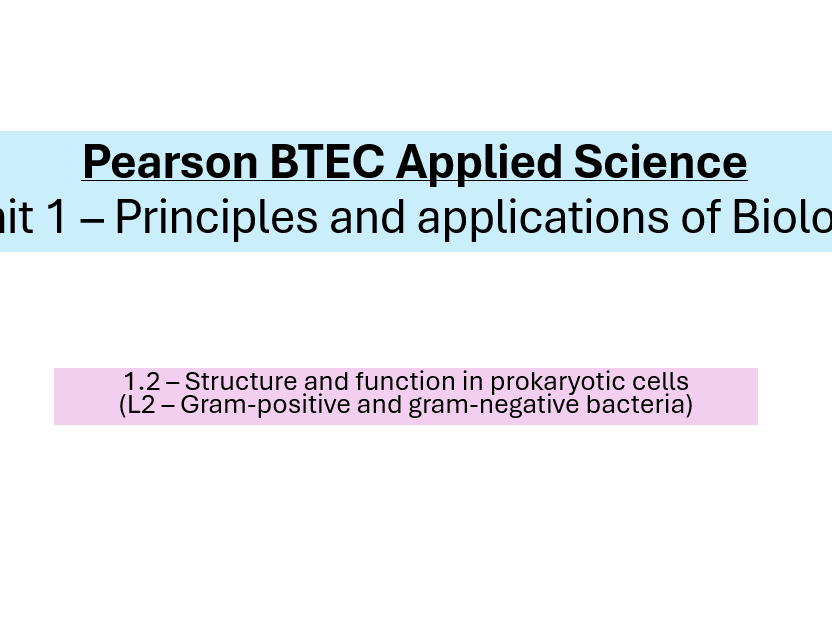 1.2 Gram-positive and gram-negative bacteria - Structure and function in prokaryotic cells