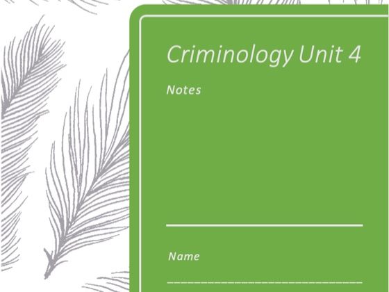 WJEC Criminology Unit 4 work booklet