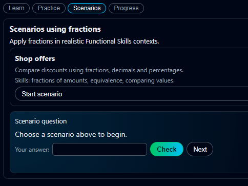 GCSE & Level 2 Fractions WebApp Revision