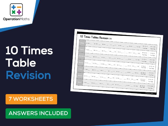10 Times Tables Revision