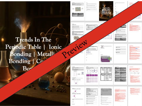 Chemical Bonding & Periodic Trends Workbook – Ionic, Covalent and Metallic Bonding