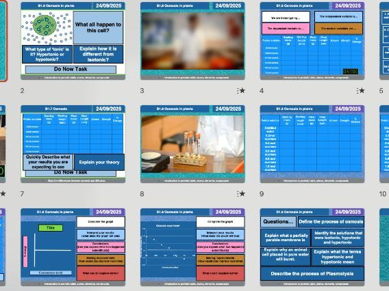 Fully editable B1.8 Osmosis in Plants lesson for AQA GCSE Biology (Triple & Combined Science).