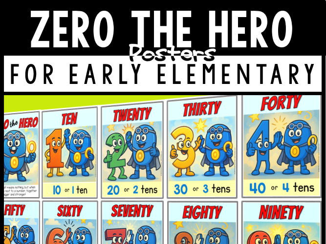 Zero the Hero Tens Posters and Coloring Pages