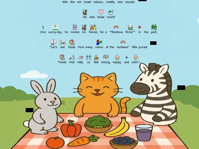 Healthy eating sensory story bundle
