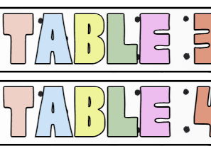 Spotty table labels