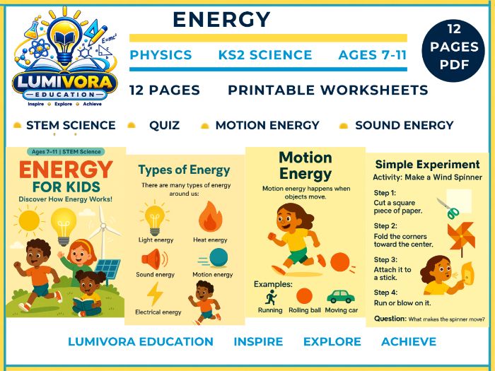 KS2 Science | Energy for Kids STEM Workbook (Ages 7–11)