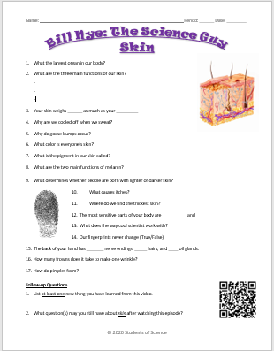 Bill Nye the Science Guy: SKIN (Movie Guide) | Teaching Resources