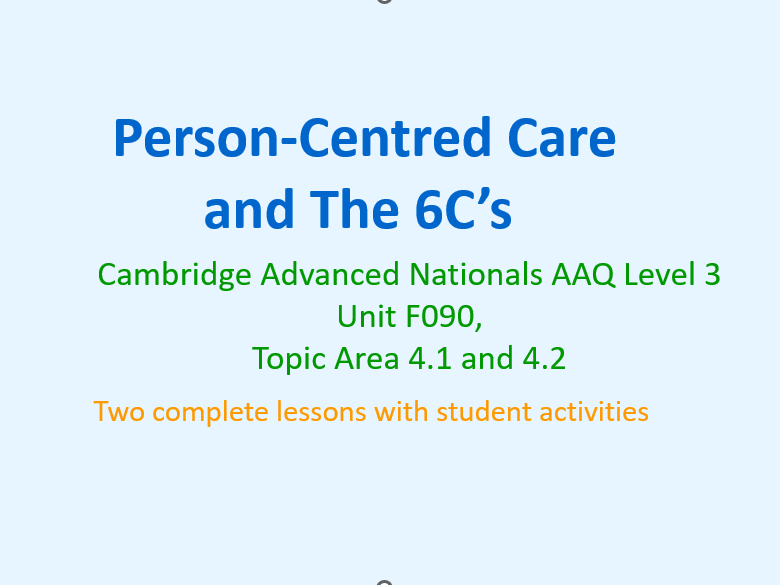 F090 Person-centred care and The 6 C's