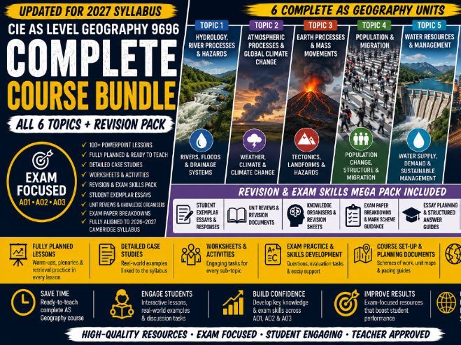 Complete CIE AS Level Geography 9696 Course Bundle + Revision Pack (UPDATED FOR THE 2027 SYLLABUS)