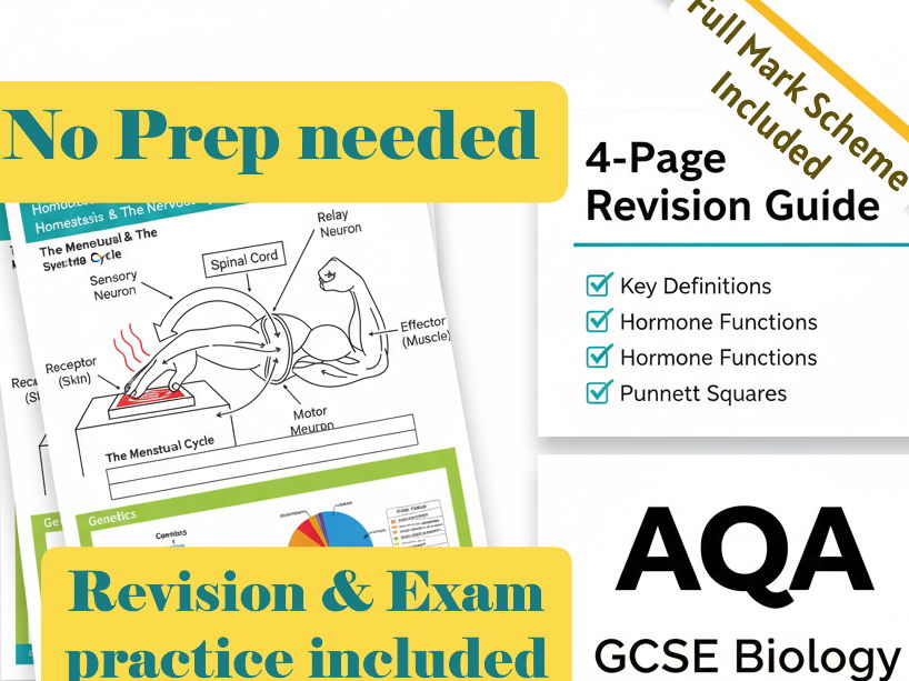AQA GCSE Biology: Homeostasis, Reproduction & Ecology | Assessment & Revision Pack