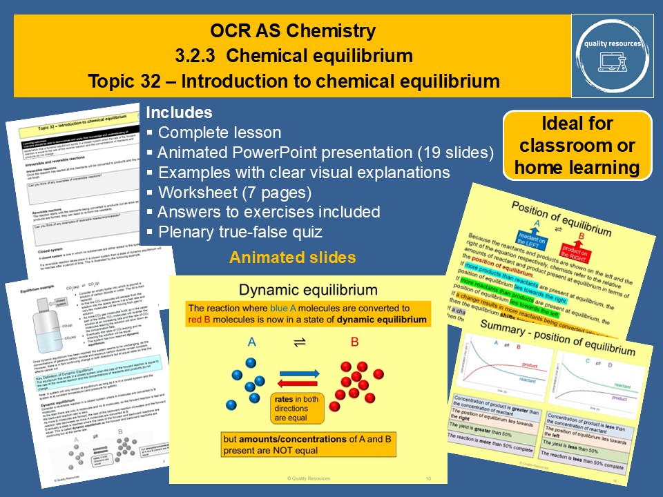 Introduction to chemical equilibrium OCR AS Chemistry