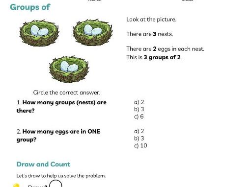 Groups Of Worksheet | Introduction to Multiplication