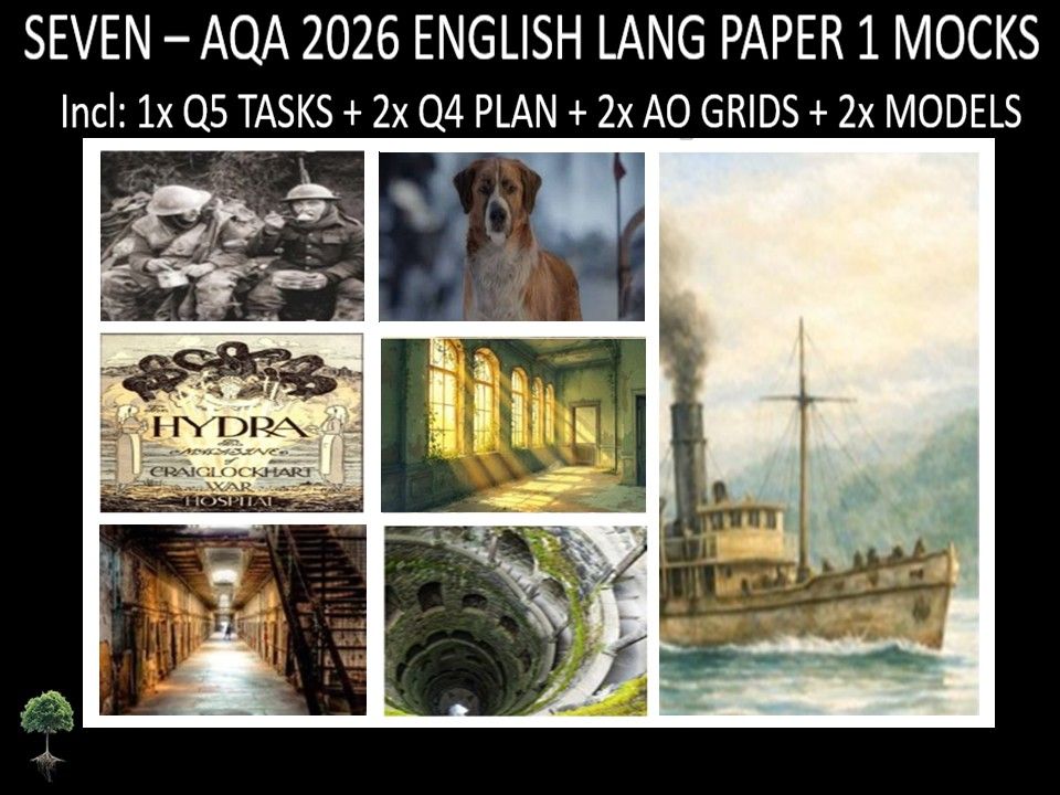 SEVEN - AQA PAPER 1 | 2026 FULL MOCKS | Q5 TASKS | Q4 PLAN | AO GRIDS | MODELS