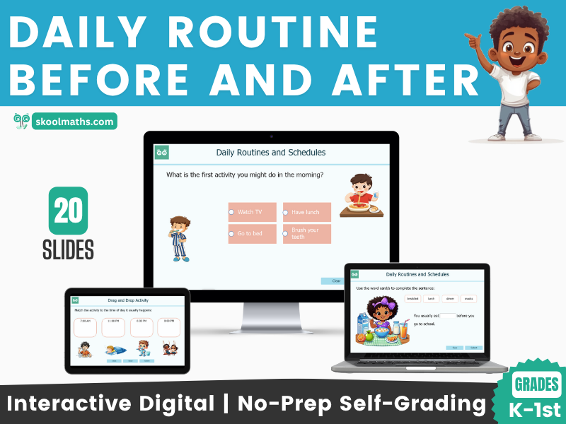 Daily Routine & Schedule | Before and After | Interactive Math