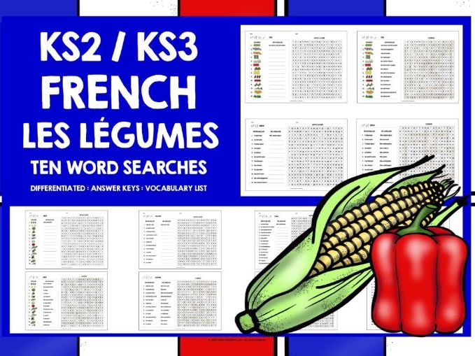 FRENCH VEGETABLES WORD SEARCHES