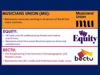 BTEC Music: Unions and Hire & Transport Companies