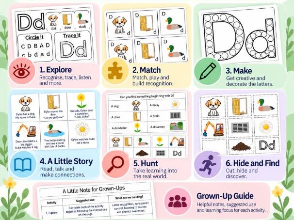 Letter D  | Play-Based Alphabet Learning Pack