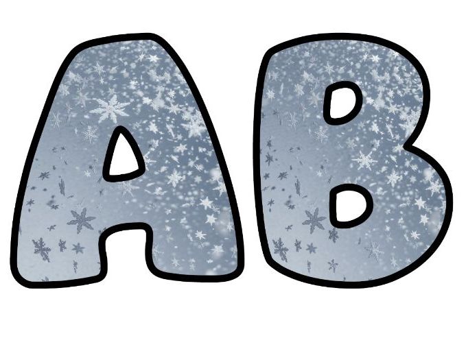 Christmas Snowflakes Snow Classroom Display | Lettering Set | Upper & Lowercase, 0-9 and Signs