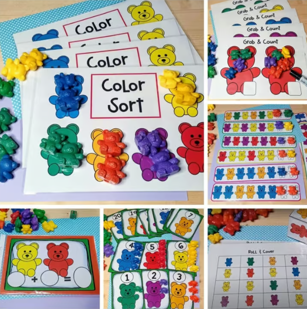 The Very Cranky Bear Activities - Teddy Bear Counter Math Centers ...
