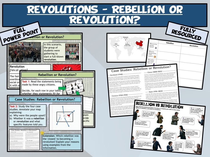 KS3 Revolutions - Rebellion or Revolution? Using Case Studies to Understand the Key Features