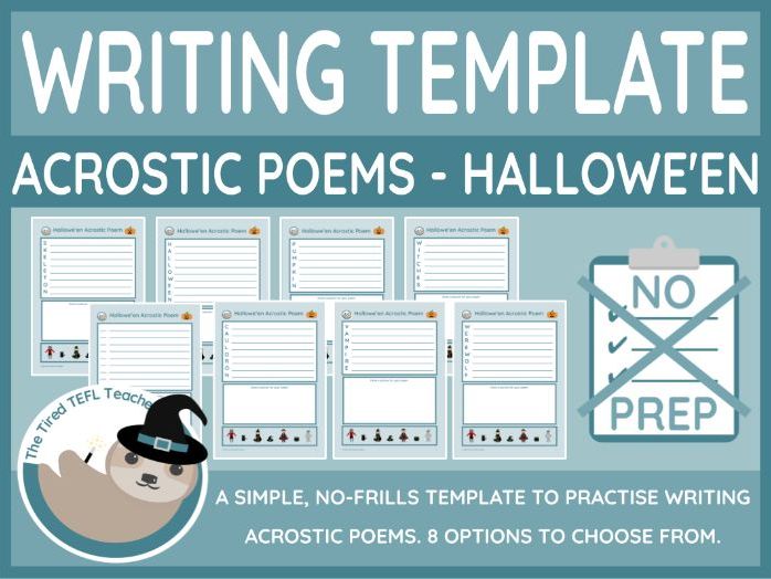 Hallowe'en Acrostic Poem Templates